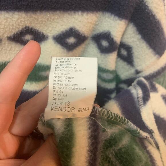 Vintage flannel shacket jacket warm shirt oversized with Aztec pattern. Sz M - Picture 4 of 7